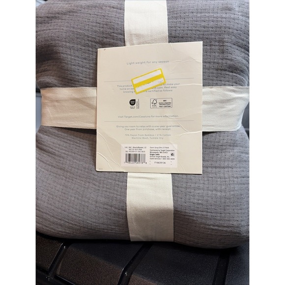 Casaluna King Size Rayon from Bamboo Matelasse Blanket Dark Gray NWT- MSRP $80 - Picture 7 of 7
